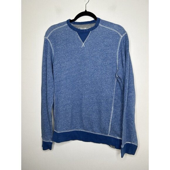 Eddie Bauer Outdoor Sweatshirt Mens Blue 100% Cotton Long Sleeve Size Small - Picture 1 of 11